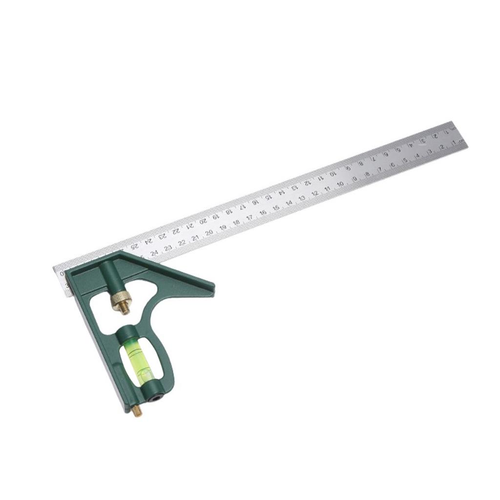 300MM Combination Square Angle Ruler Green 90 degrees  Stainless Steel Level Square High Precision 45 degrees