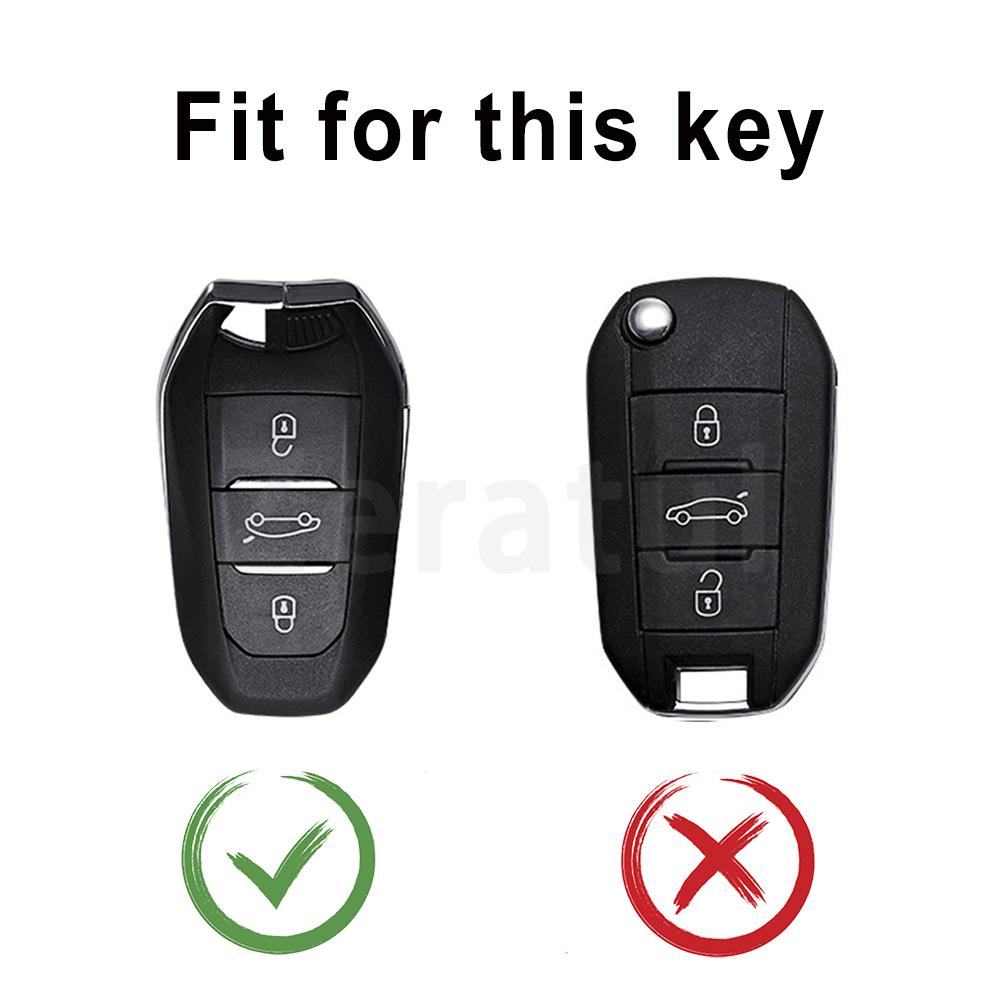 Leather For Citroen C4 For Opel Corsa Crossland X Keychain Car Key Case Cover For Peugeot 208 308 T9 508 2008 Auto Accessories