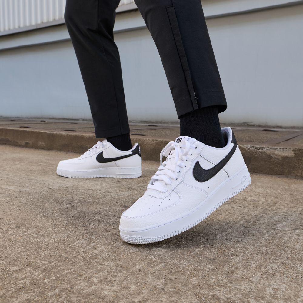 Nike Air Force 1 Low  07 Белый Черный Шагреневая кожа 41