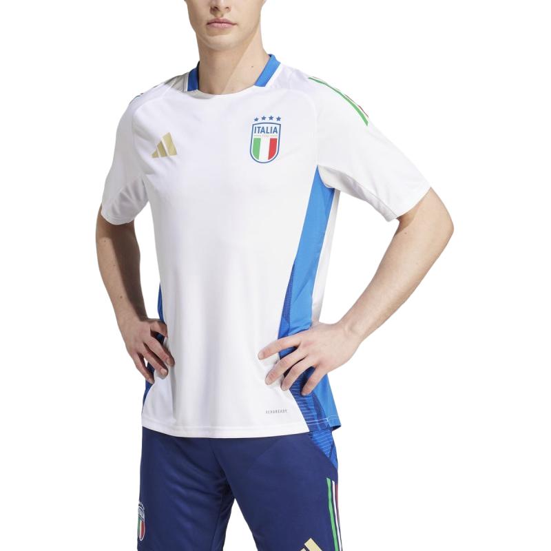 Adidas Aeroready Figc Training 2024 Comfortable Skin-Friendly Fitted Short Sleeve Football Shirt Men Tops White IQ2173