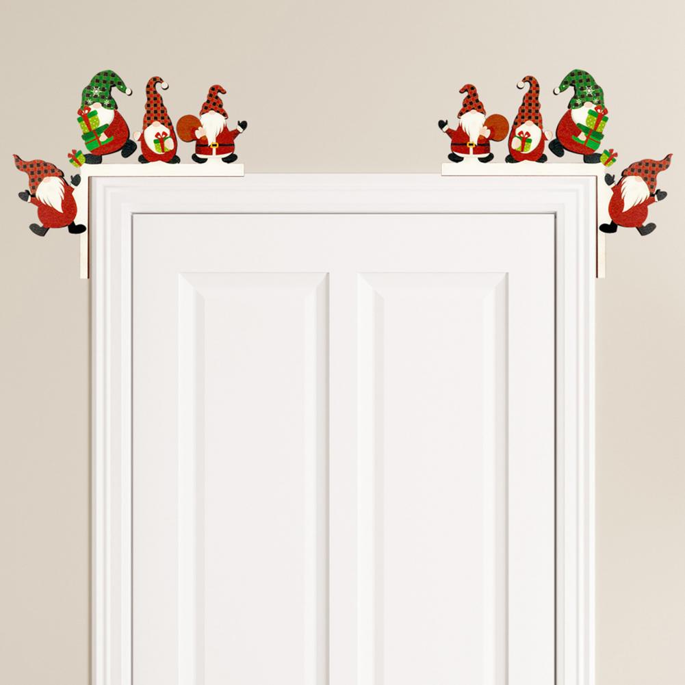 2Pcs Christmas Wooden Signs Funny Winter Tabletop Decor Elk Christmas Tree Home Table Door Frame Corner Applique Christmas Decor