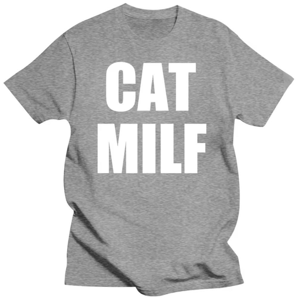 Funny Cat Milf T Shirts Emo Summer Style Graphic Cotton Streetwear Short Sleeve Humor Quote Gifts T-shirt Mens Clothing
