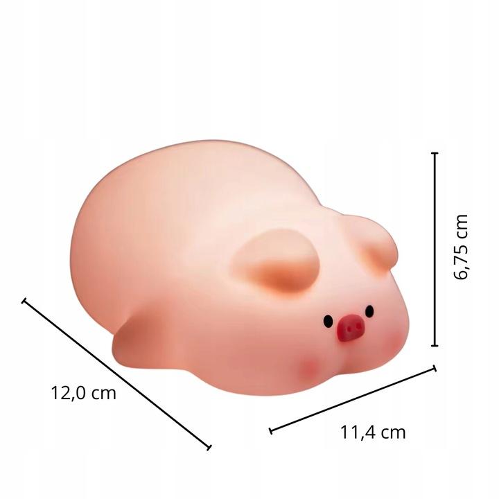 Lampka LED ŚWINKA – Silikonowa, 3 tryby jasności, ładowana przez USB-C