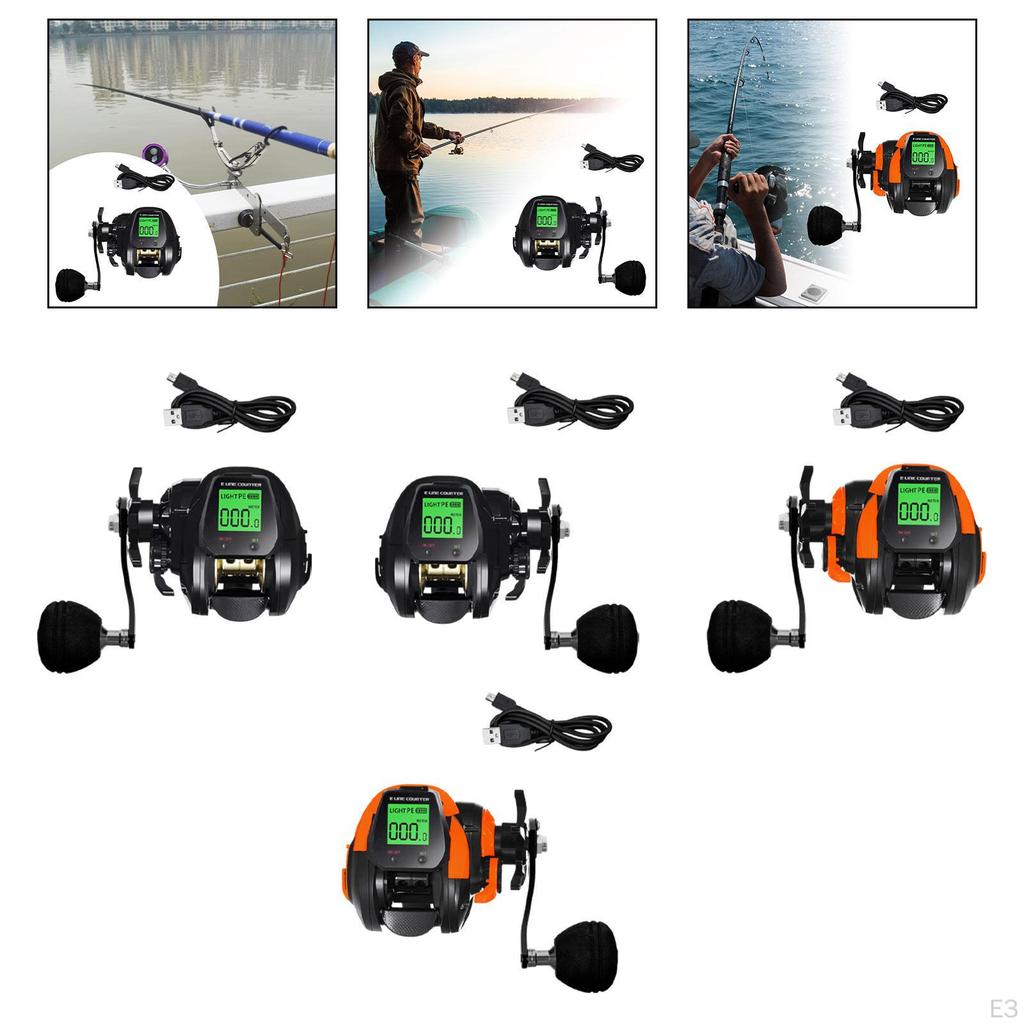 7.2:1 Elektronisk fiskerulle, Smart Lättviktig, Vattentät, USB-uppladdningsbar.