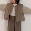 Korean-Style Kids' Autumn Cardigan: Trendy, Skin-Tone, Single-Breasted, Cotton Liner Vest, Hoodless Design