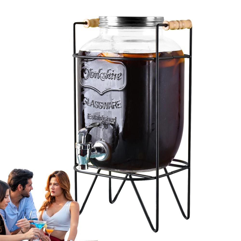 Pitchers For Drinks 4L Drink Pitcher Dispenser For Parties Airtight Drink Lemonade Dispenser Jar With Spigot Cocktail Wine