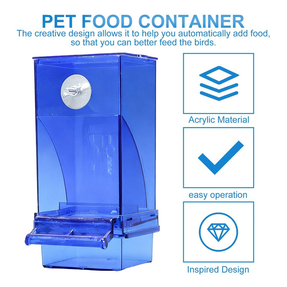 1PC Parrot Feeder Anti-Spill Transparent Bird Food Box Clear Feeding Device for Parrots Durable Bird Feeding Box Supplies