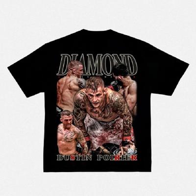 2025 Popular Style Diamond Poirier Poirier T-shirt UFC Printed Short Sleeve American Vintage Small Neckline Top Comfortable