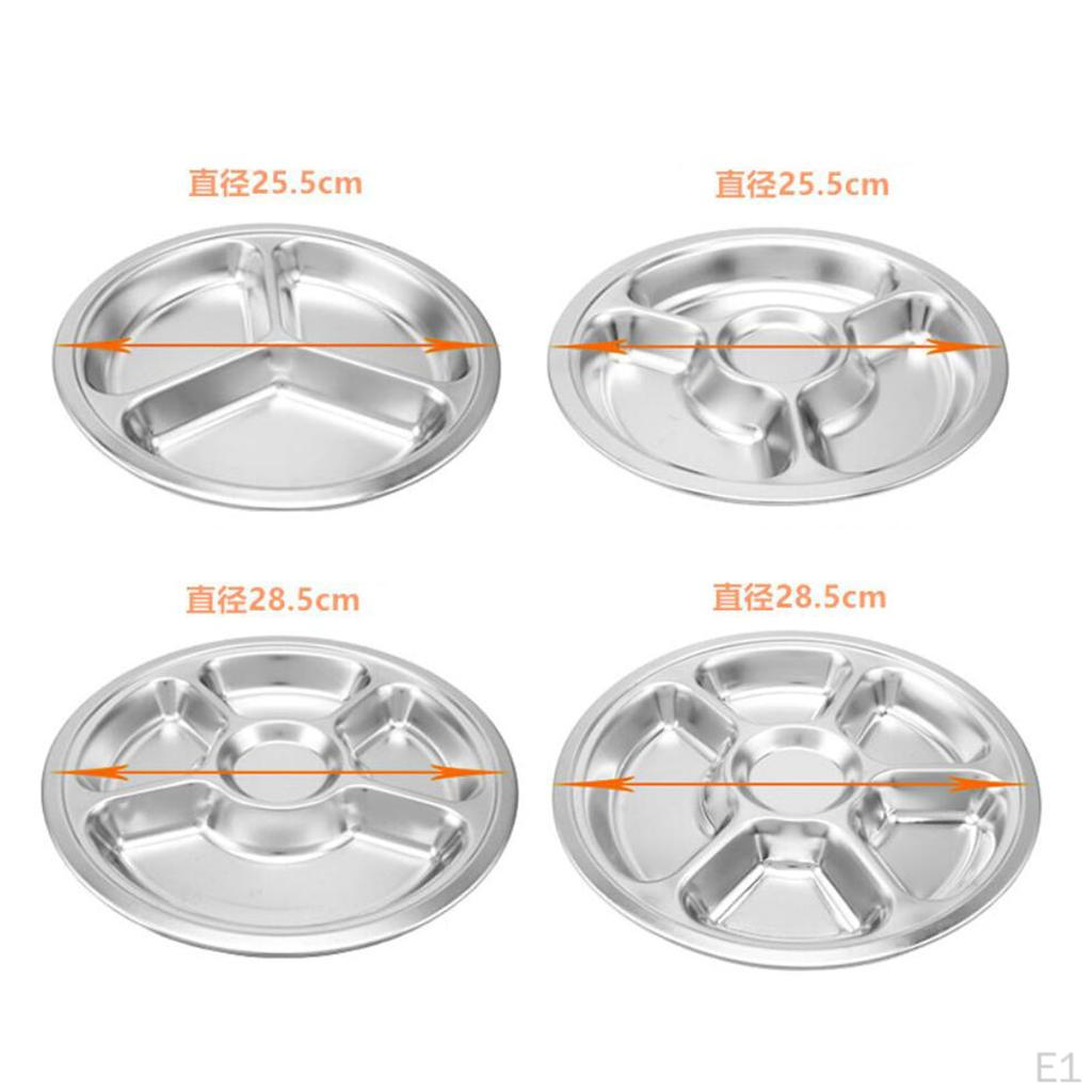 304 Stainless Steel Sectioned Food Serving Tray For
