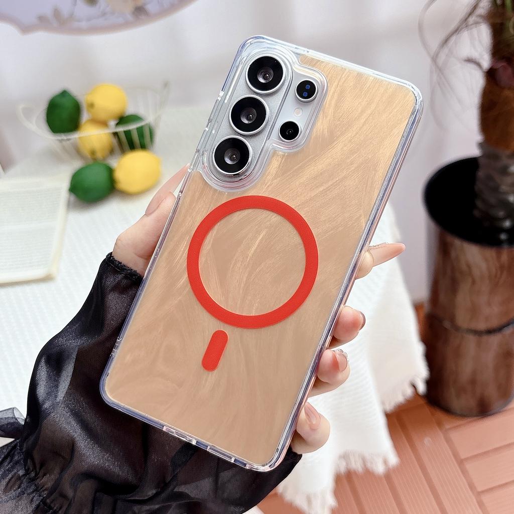Applicable To Samsung S26Ultra Crystal Color Fox Tail Pattern Magnetic Mobile Phone Case S26Plus Anti-drop S26 Protective Case