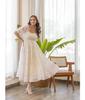 Women Fit and Flare White Maxi/Full Length Dress