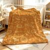 Beige Halloween Outline Flannel Blanket Warm Soft Halloween Christmas Decorative Couch Warm Cozy All-Season Gift