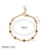 Birthstone Rolo Chain Bracelets 18K Gold Plated 304 Stainless Steel Women's Simple Stylish Gift Jewelry 19cm(7.5") Long, 1 Piece