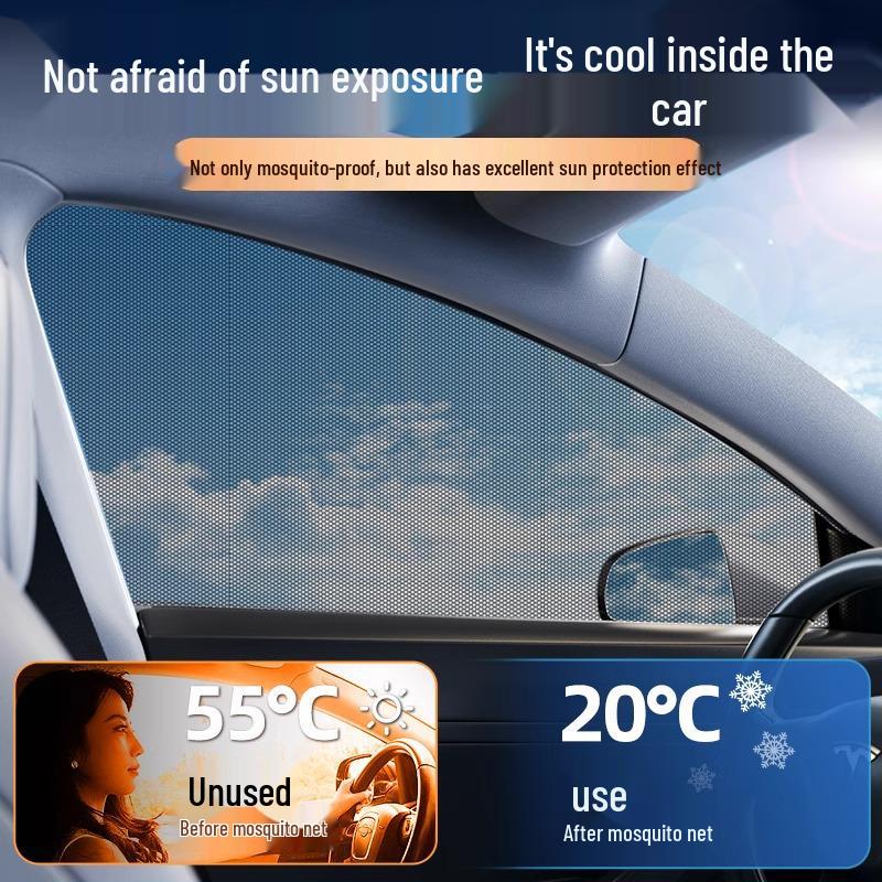 Car Side Window Mosquito Net & Sunshade Curtain Universal [Windshield] 1 pc for SUV Sedan