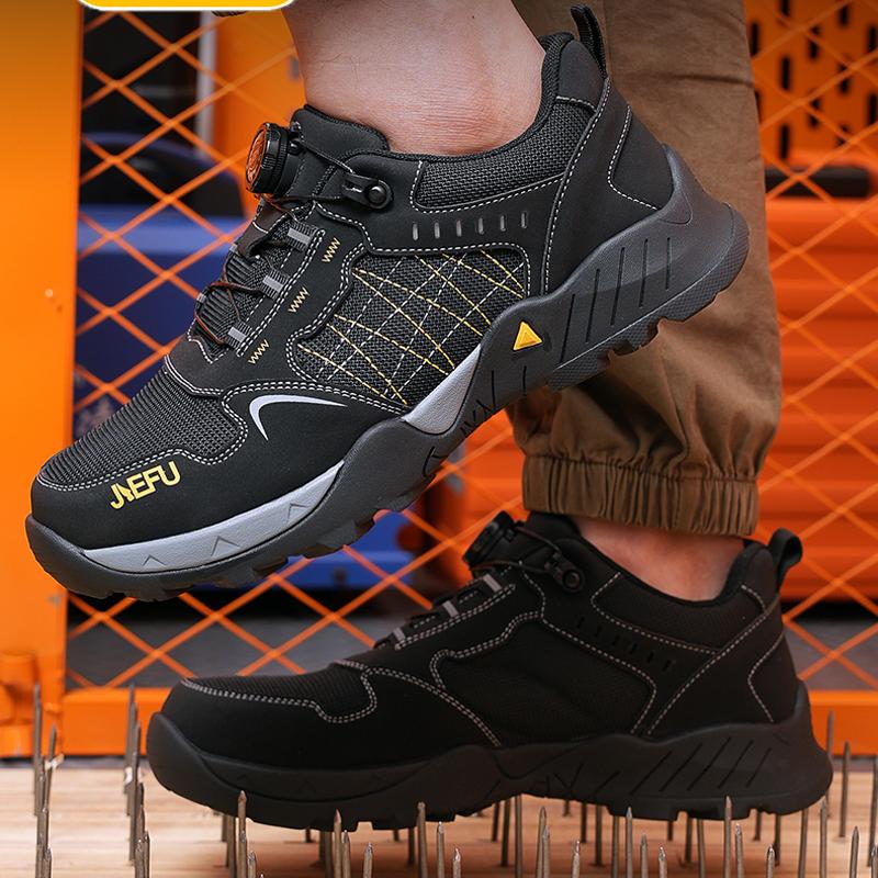 Quality Men Insulating Shoes Rotating Button Safety Shoes Men Boots Work Sneakers Steel Toe Shoes Puncture-Proof Security Shoes