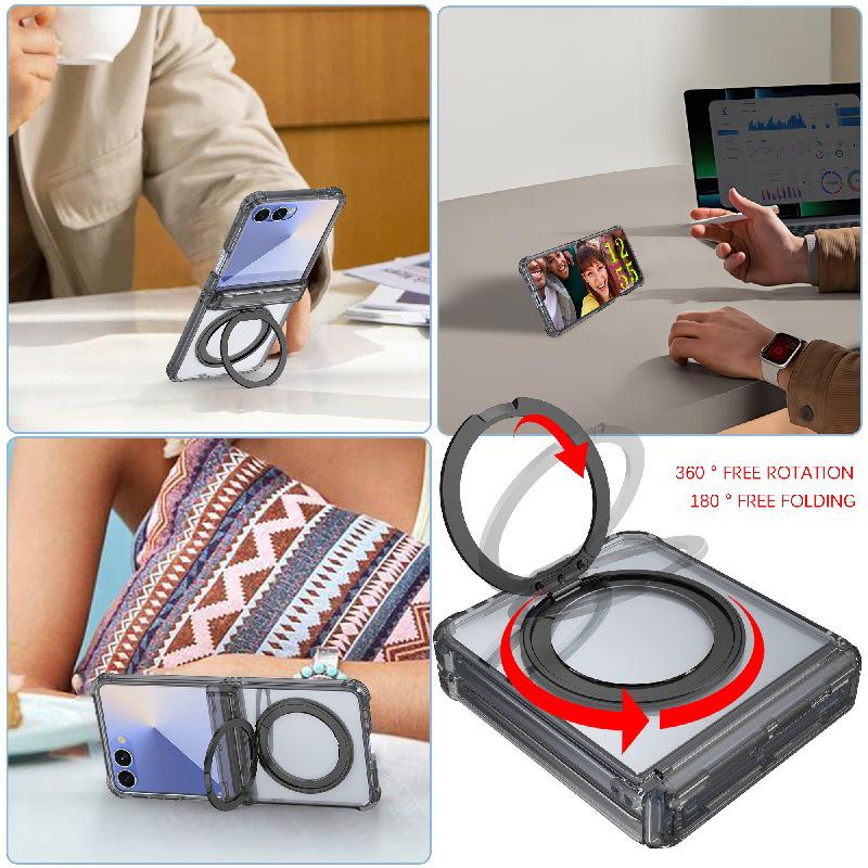 Drop-proof Rotating Magnetic Stand Case for Samsung Z Flip7 - Foldable Screen Protection