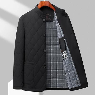 Padded-on Men's Medium and Long Stand-up Collar Thermal Casual Padded Clothes Middle-aged Men's Padded Jacket Father