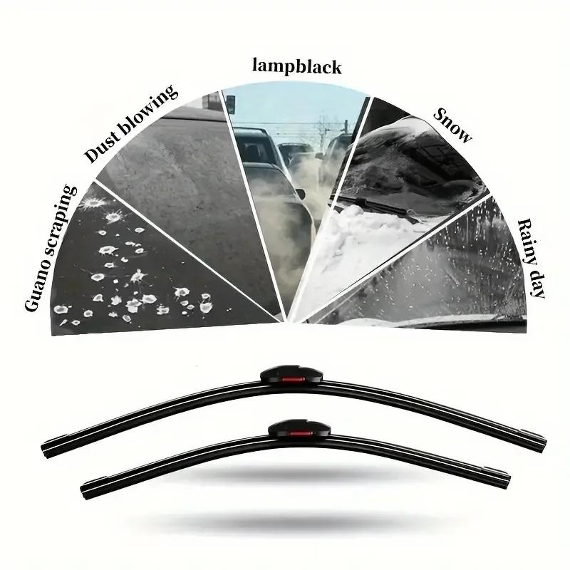 9 Sizes Universal Car Wiper Mute Car Front Windshield Wiper Soft Double Rubber Strip Windshield Windscreen Wipers Accessory