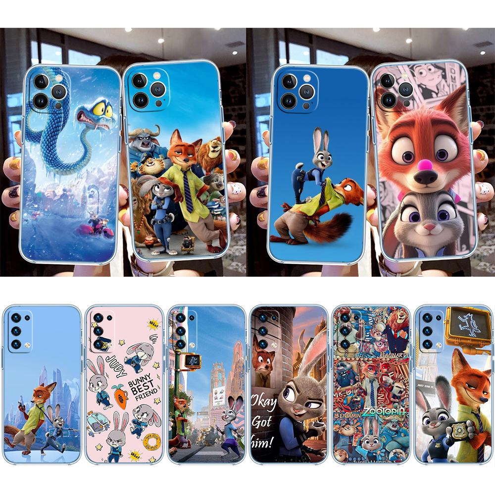 Zootopia Disney Transparent Phone Case for Motorola Moto G7 G8 G9 G84 G85 G73 G24 G15 Z2 Play Power Plus
