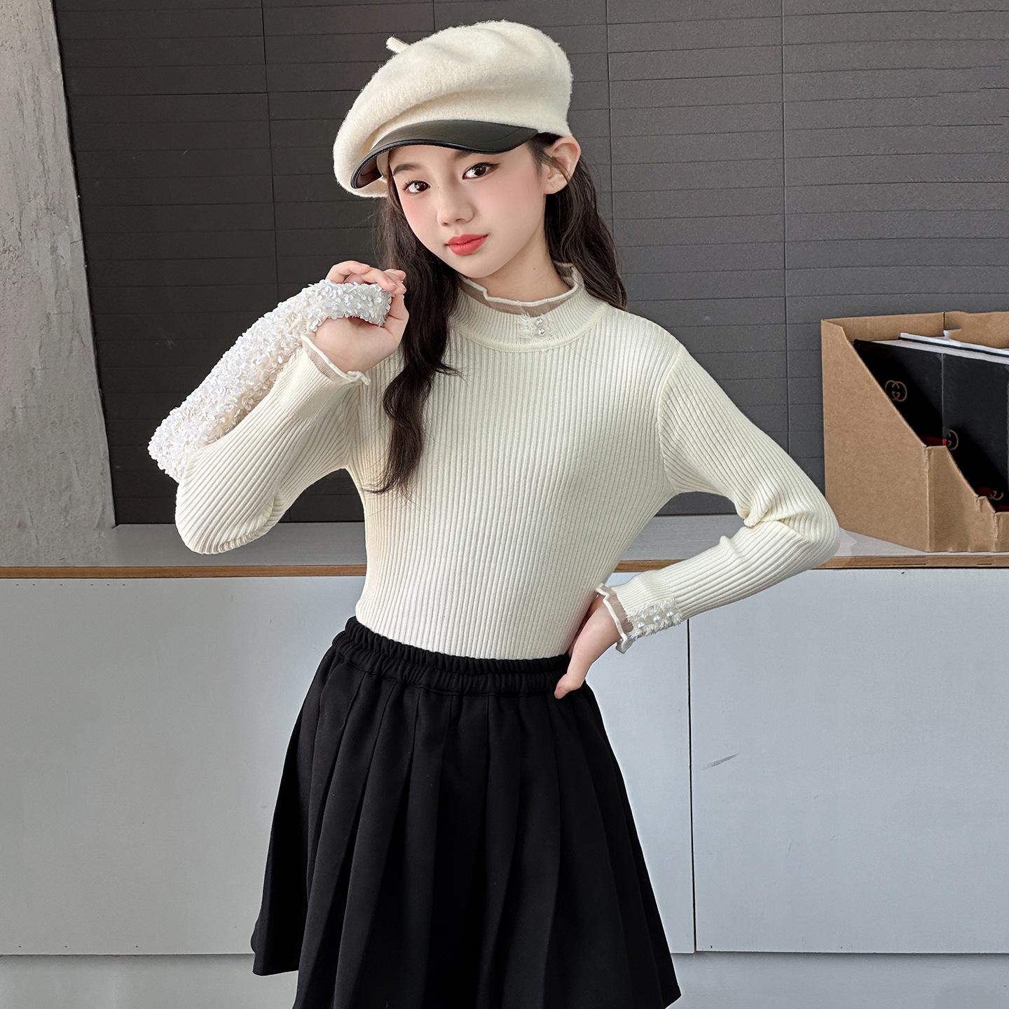 

Стильный жилет из искусственного меха и платье для девочек, мода осень-зима 2025, комплект из трех предметов 160 cm