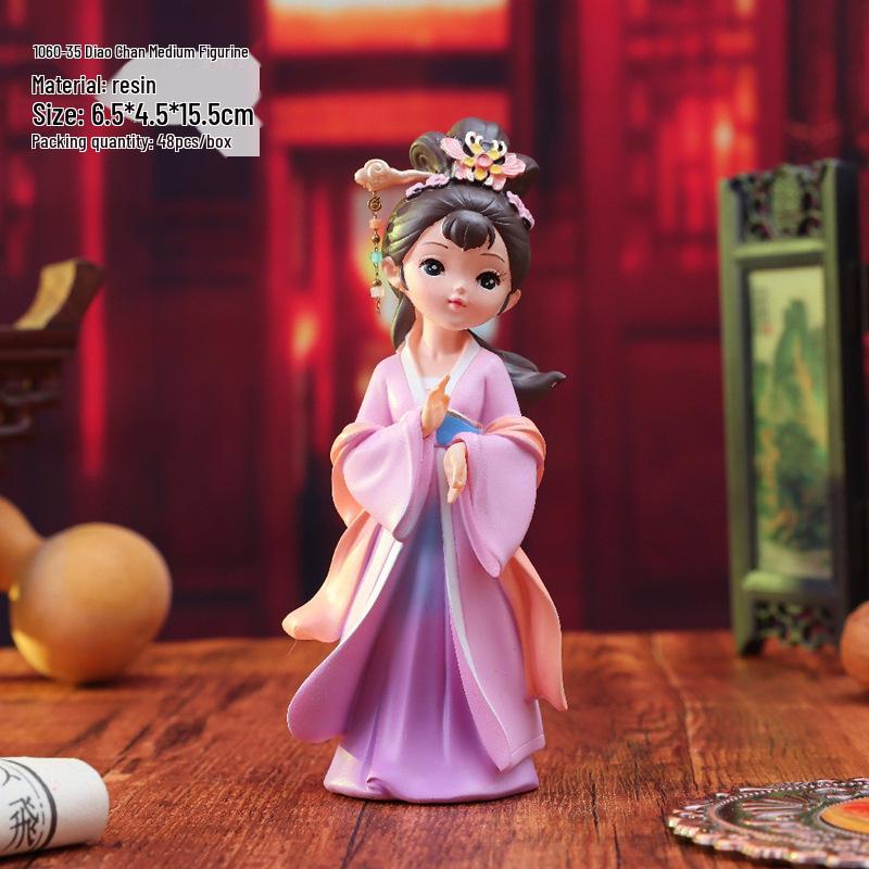 Ornamenti da scrivania con fanciulle cinesi retrò delle Quattro Bellezze - Regalo di compleanno creativo fatto a mano per amici e migliori amici