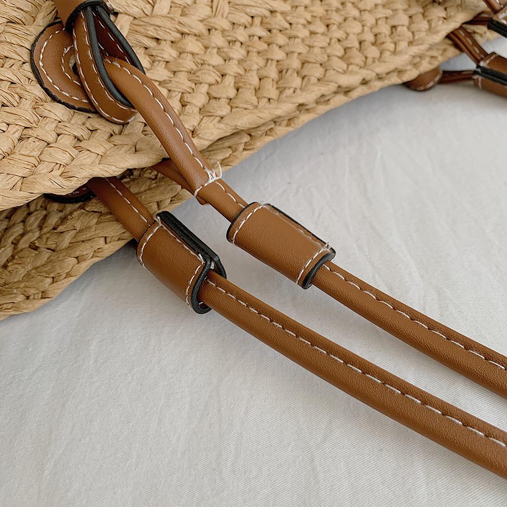 Bolsa de Palha Tecida Feminina Bolsas de Praia de Verão Grande Capacidade Bolsa Trançada da Moda Bolsa de Tecelagem Estilosa Bolsas Tote Clutch para Festa Férias
