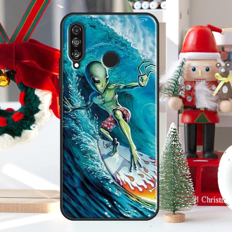 HAWAII BEACH SURF GIRL SURFING ART For Huawei Nova 9 10 SE 11 Pro Y60 Y70 Y90 Y61 Y91 Y72 Y73 12i 11i 8i P20 P30 P40 Lite Case
