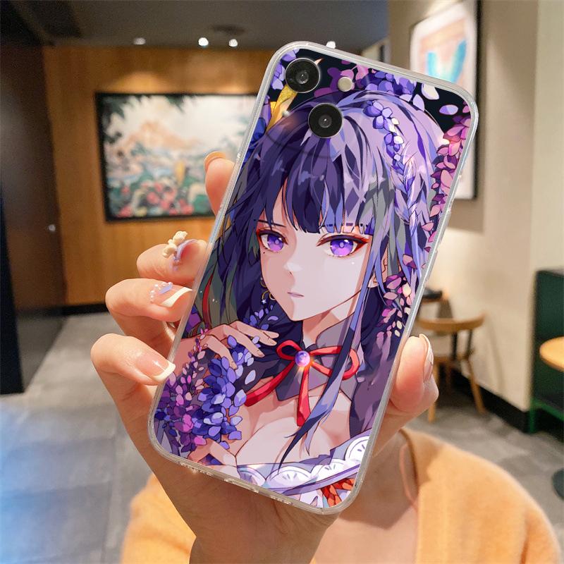 Genshin Impact Hu Tao Xiao Transparent Phone Case For iPhone 15 14 13 12 Mini 11 Pro Max XS X XR 7 8 Plus Clear Shockproof Cover