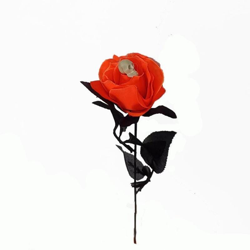 

Halloween simulated skeletons and roses decoration помаранчевий
