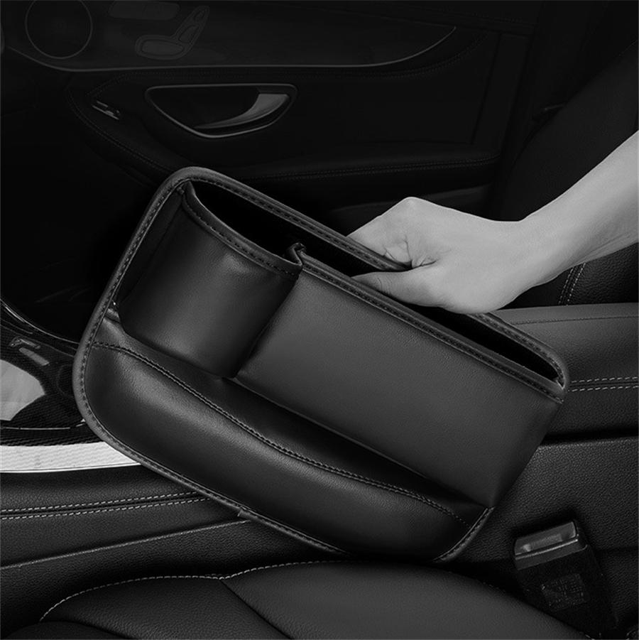 Front Left Seat Gap Storage Box Console Side Seat Filler Organizer w/Cup Holder