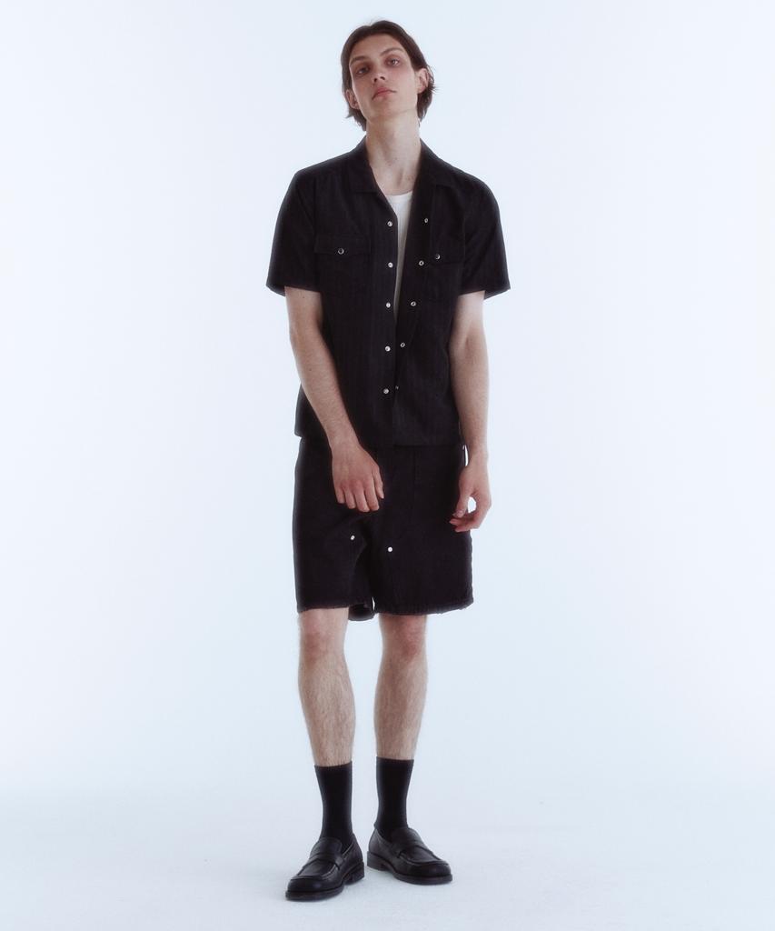 KINETO Double Knee Carpenter Denim Shorts_Black