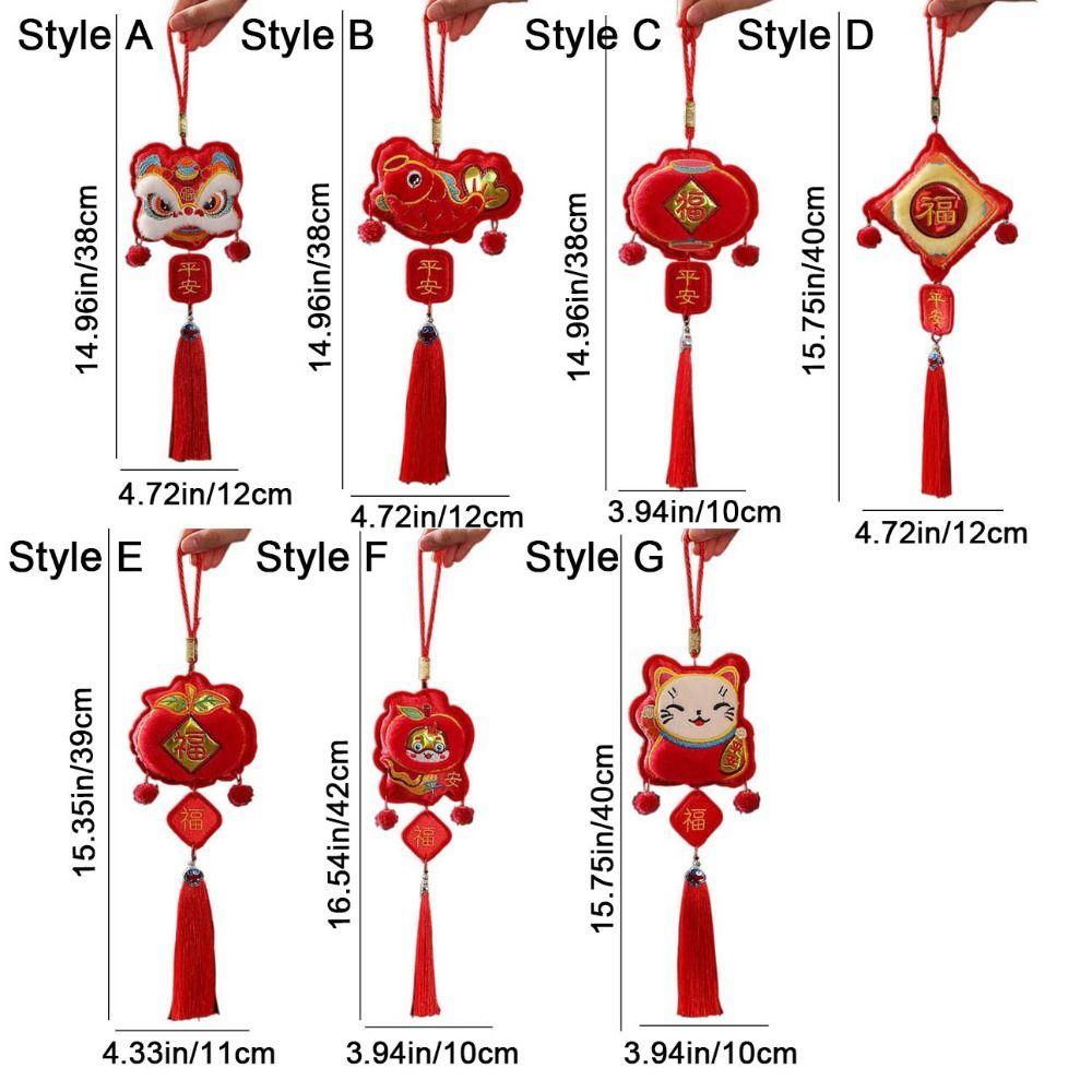 Red New Year Hanging Ornaments Traditional Spring Festival Tassel Pendant  Party