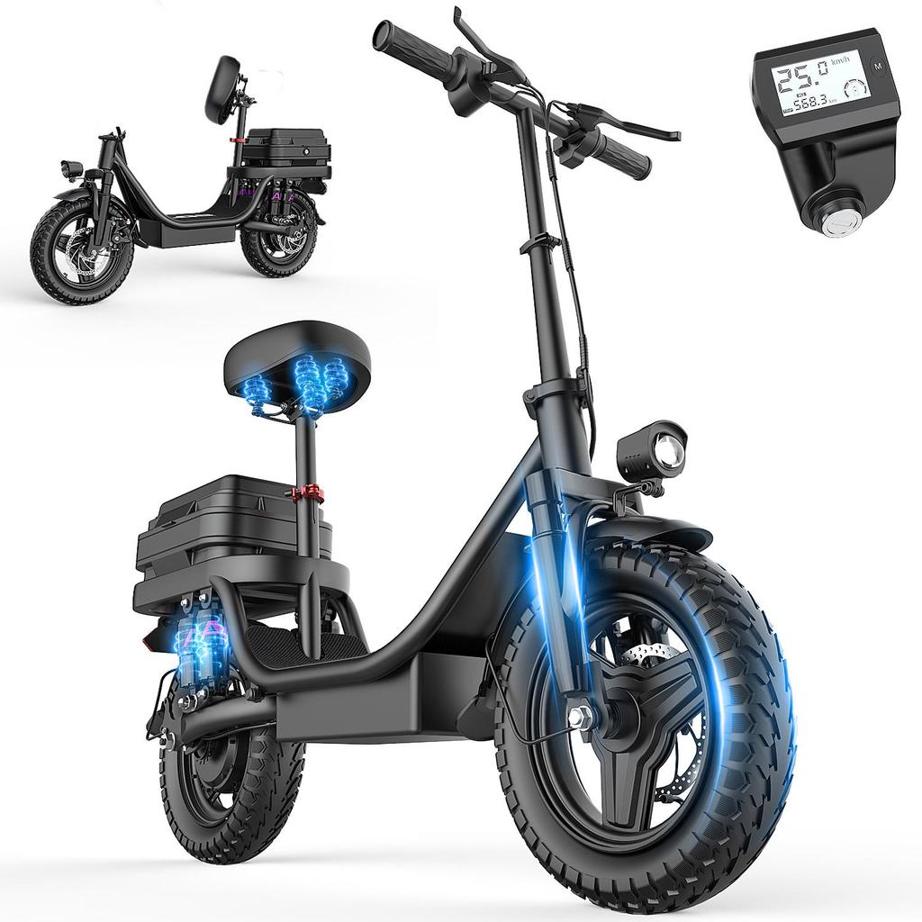 TOOFLY GQ8 14 Inch Road High Carbon Steel With Seat Electric Scooter 250W Motor 48V15AH Battery Outdoor Commuting E-Scooter