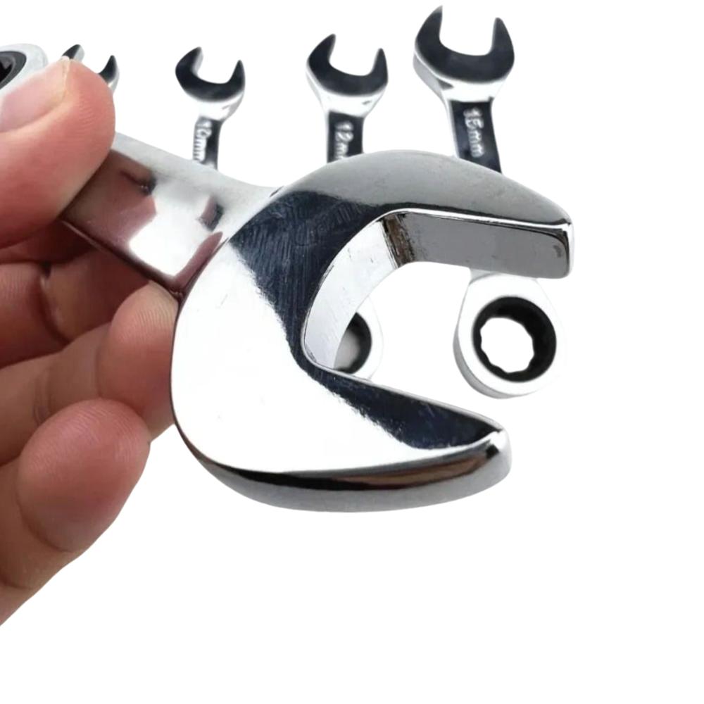 Dual-use Quick Open Wrench CR-V Steel Reversible Spanner Ratcheting Spanner  Bike Repair