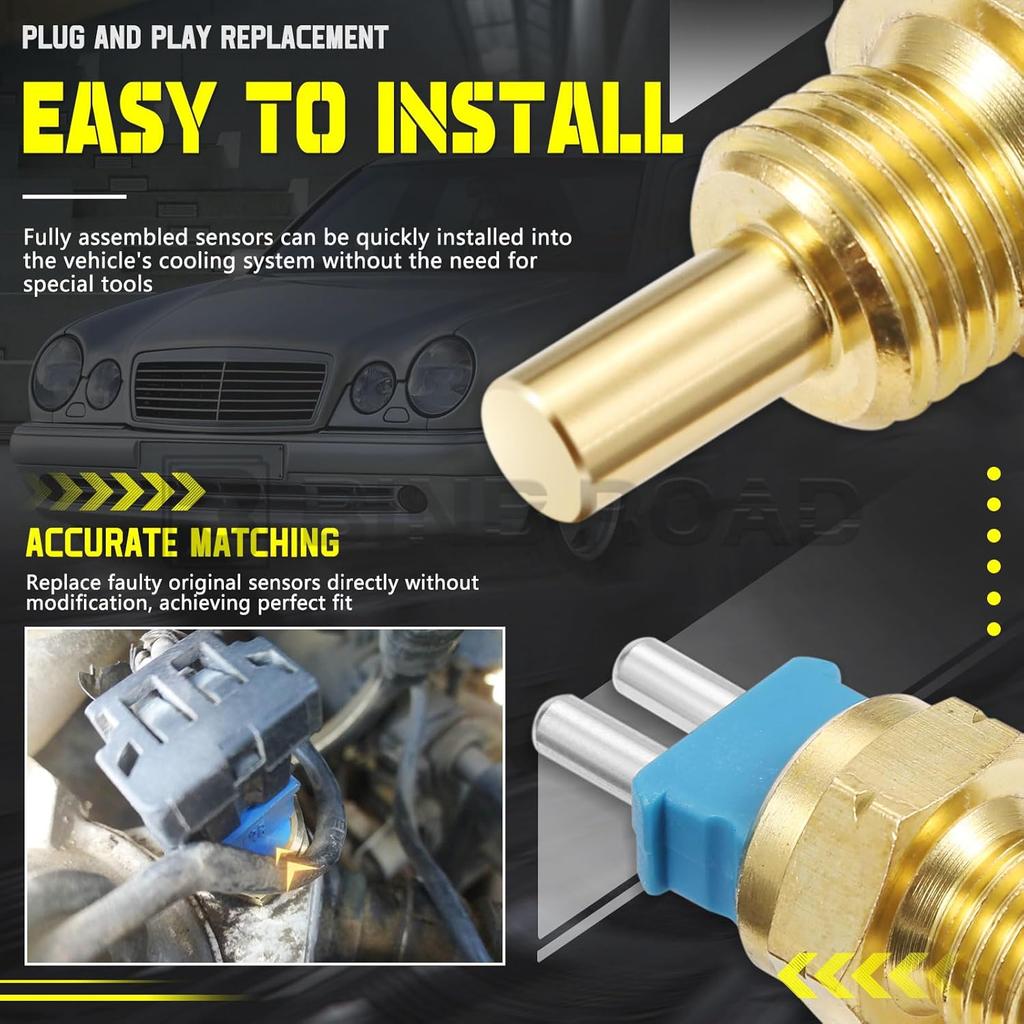 Coolant Temperature Sensor 0085424517 Compatible with Mercedes Benz W124 W126 R129 W140 W201 W202