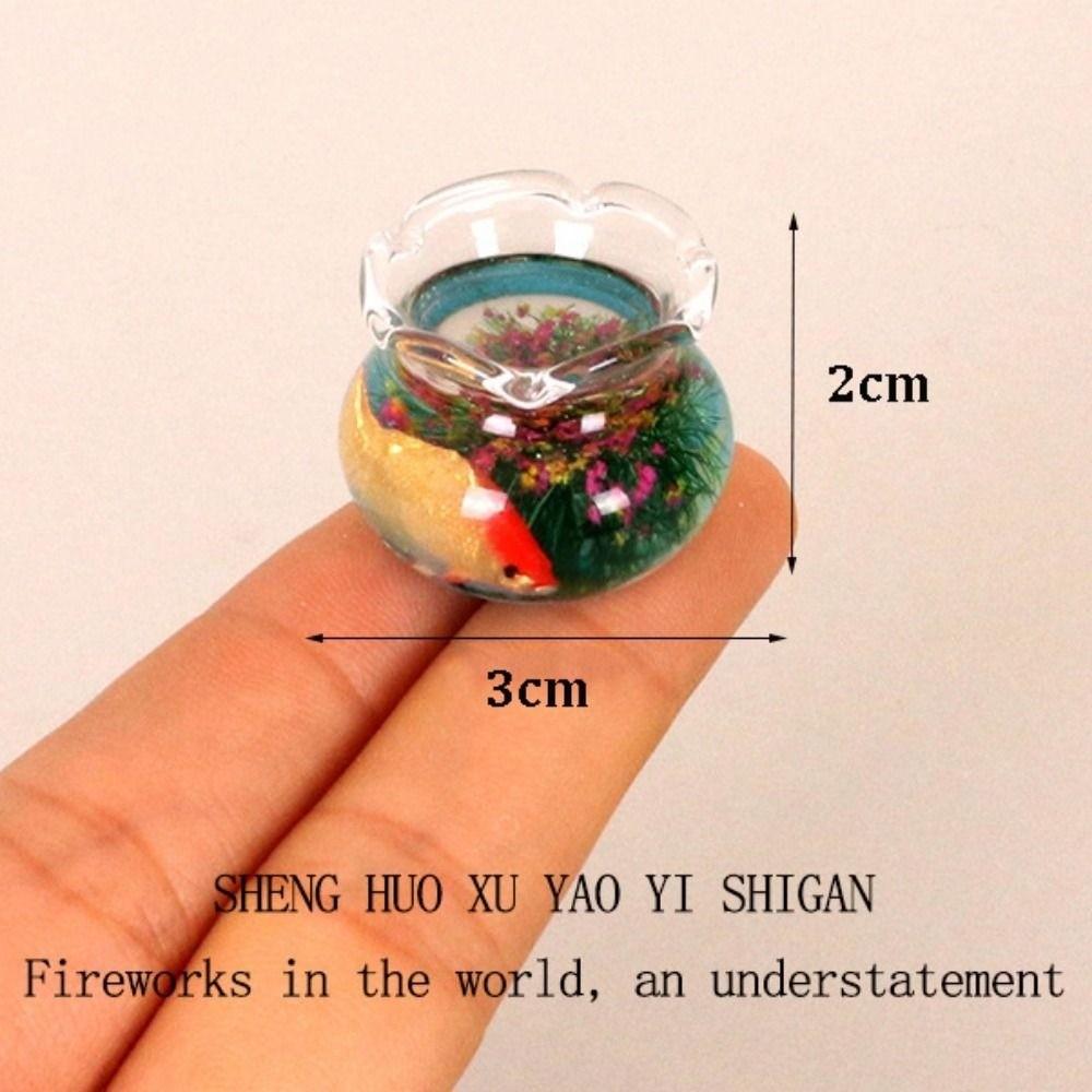 3*2cm 1/12 Fish Tank Plastic Fish Tank Bowl Dollhouse Decals  1/6 1/12 Dollhouse Decoration