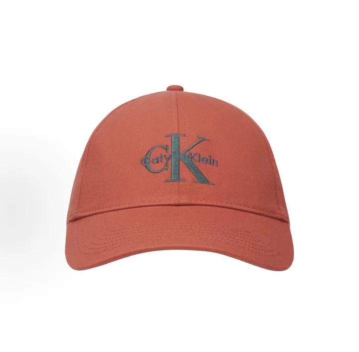 Calvin Klein Signature Script Baumwoll-Twill Baseballkappe, Calvin Klein Buchstabenstickerei Gebogene Orange Retro Lässiger Reise-Sonnenhut 4G5004G-0KL adjustable orange