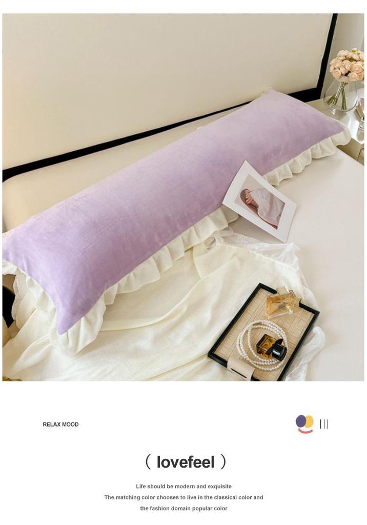 Solid Color Coral Fleece Flannel Pillowcase for Couples - Available In 1.2m, 1.5m, and 1.8m Sizes, Perfect for Winter Warmth.