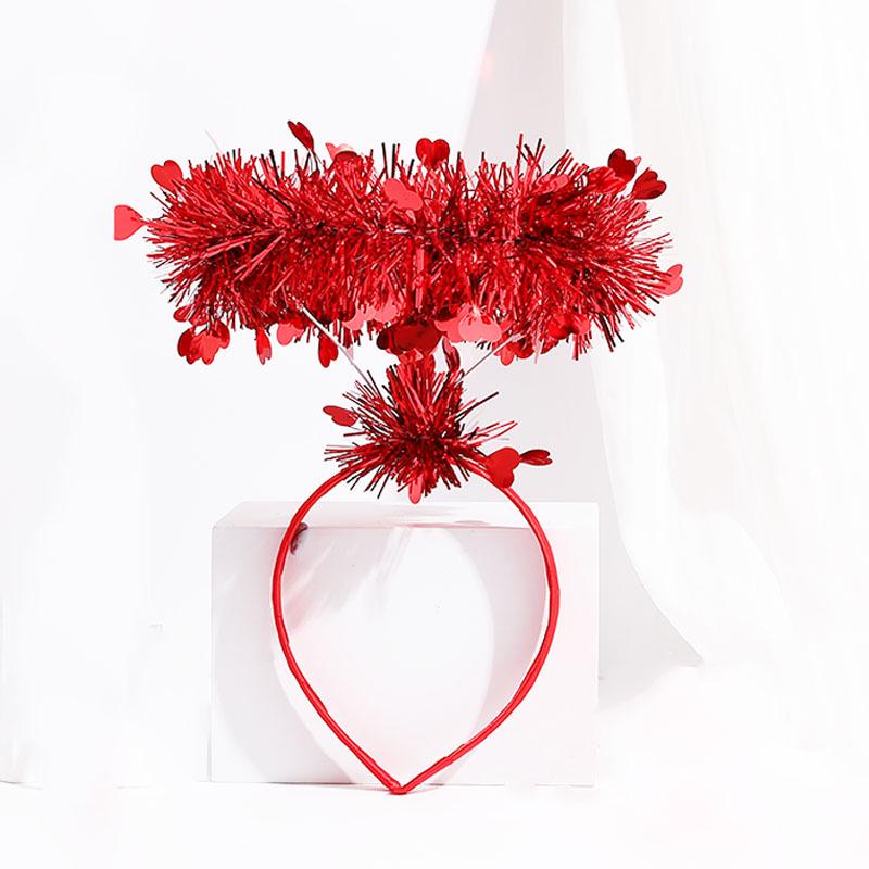 Valentine's Day Red Heart Headband Hair Clip - Wedding & Party Photo Prop
