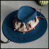 White Fang Cowboy Hat with and CZA347 Feathers, Outdoor, Casual, Stylish, Men's Women's, (Orange)