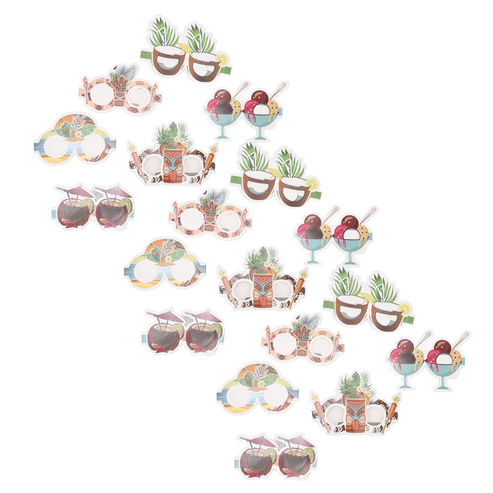 

18pcs Paper Eyeglasses 6 Styles Funny Hawaiian Paper Sunglasses for Party Decoration Prop