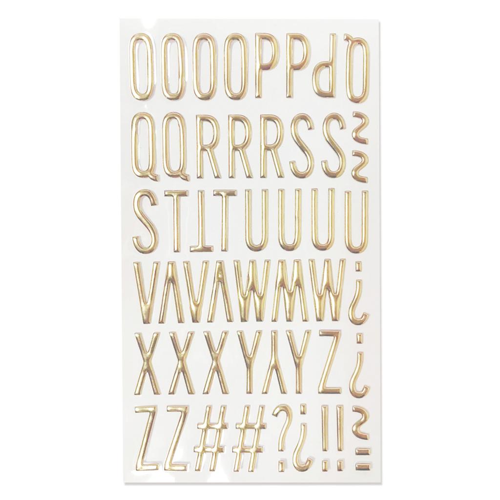 1PC 3D Gold Foil Glitter Alphabet Letter Stickers Scrapbooking Mini Self Adhesive Gold Letters Stickers for DIY Craft Art Gradua