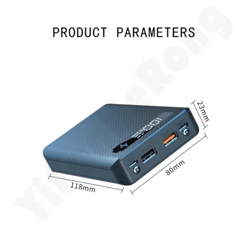 5*18650 Power Bank Case Dual USB For Mobile Phone Charger DIY Shell 18650 Battery Holder Charging Box With LED Flashlight