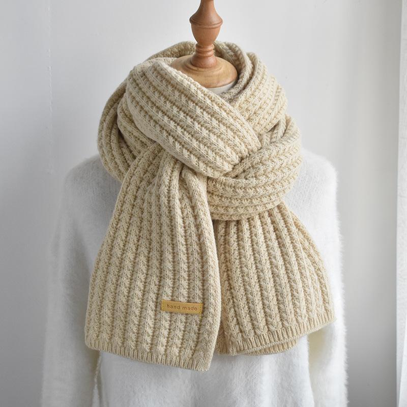 Thick Woolen Scarf for Women in Korean Style Student Harajuku Versatile Ins Trendy Girl British Japanese Style Knitted Scarf