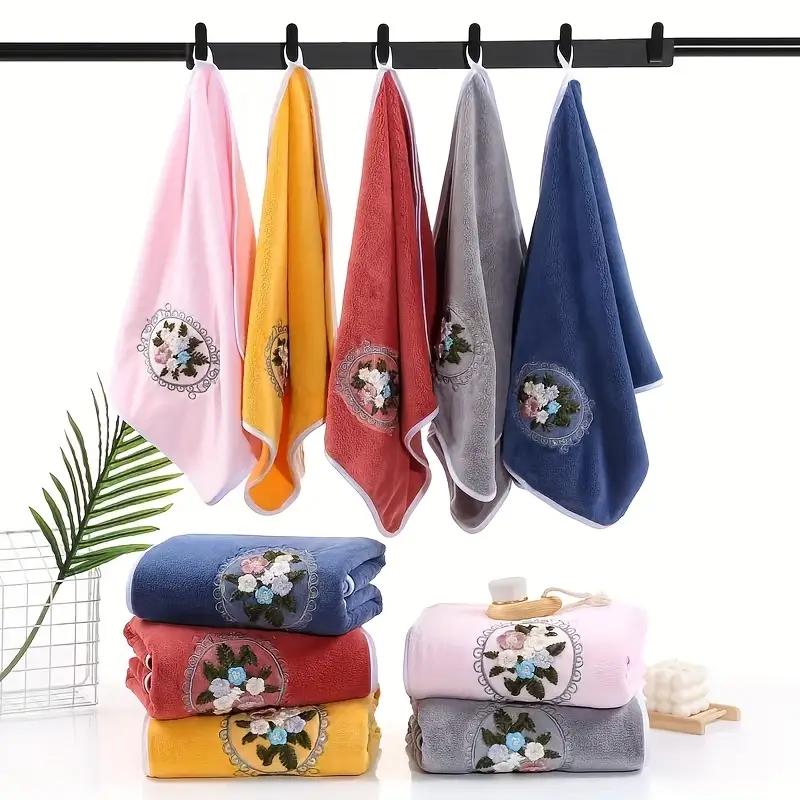 Floral Towel Soft and Absorbent Household Bath Towel, Bathroom Bath Towel, Face Towel, Washcloth,  Bathing, Seaside Bath Towel