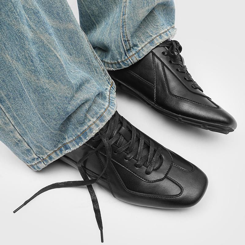 Fashion 2025 New Office Men Shoes Italian Flats Luxury Brand Casual Shoes All-match Men's Lace Up Sneakers Leather Outdoor Walking Shoes