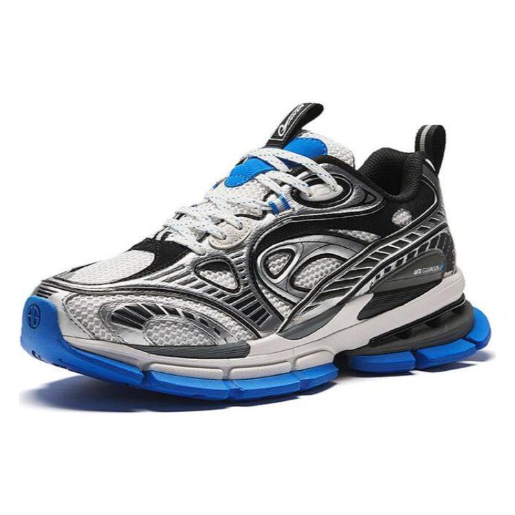 ANTA Retro Dad Shoes Silver Black Blue Men 112418805A-4