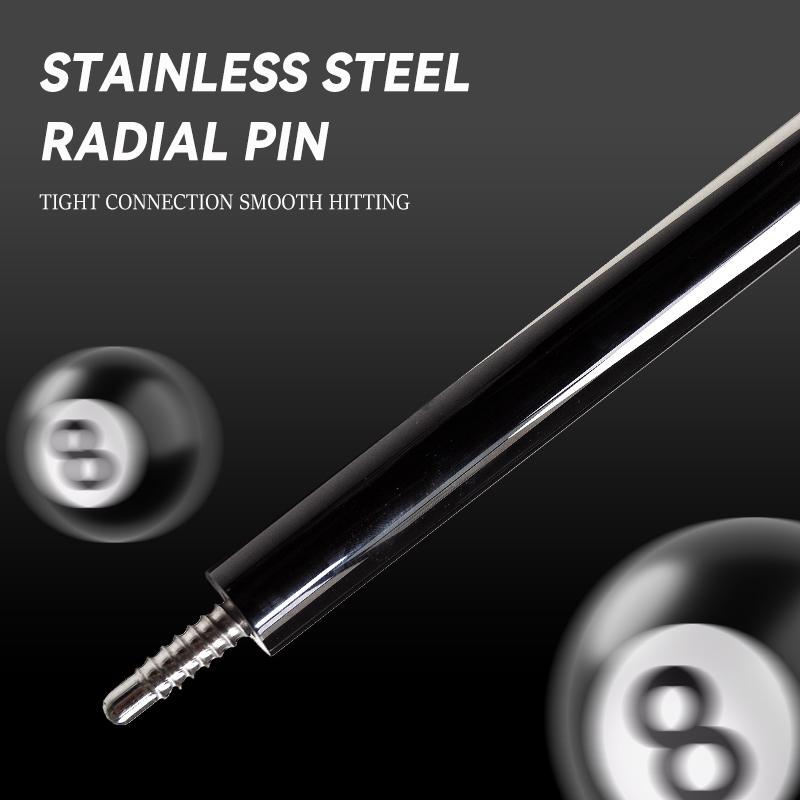 OKHEALING Carbon Fiber Pool Cue Black Technology Carbon Fiber Shaft Butt 12.4mm Tip Radial Pin Joint 147cm Length 19~20oz Weight Billiard Cue, Black