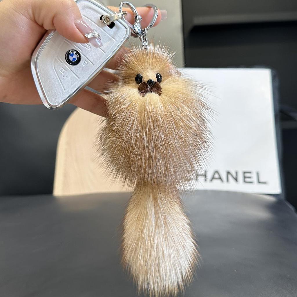 Cute Plush Fox Fur Keychain - Baby Fox Pendant & Cartoon Doll Bag Charm
