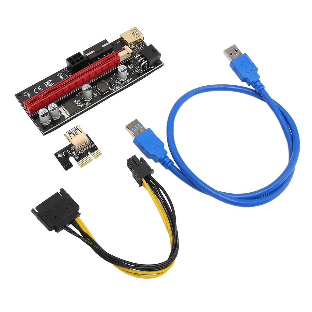 PCIE 1X to 16X Riser Card 4 Solid Capacitors 6 PIN Interface USB Cable Fixed Buckle Design PCIE GPU Riser Express